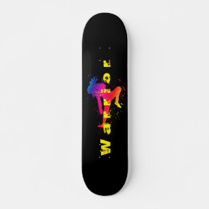 Skateboard Artes marciales femeninas, alta patada, pinta