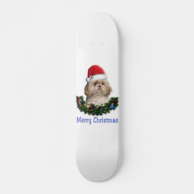 Skateboard Artículos de Navidades de perros Shih-Tsu (Anverso )