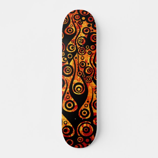 Skateboard ARTs de patrones - Llamas de círculo de tatuajes | (Anverso )