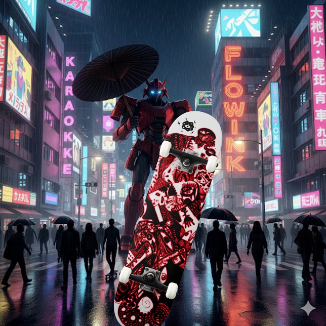 Skateboard Artsy Red Black (Subido por el creador)