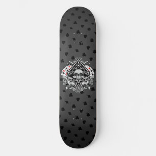 Skateboard As de Picas Calaveras Cartas de Juego Jugador