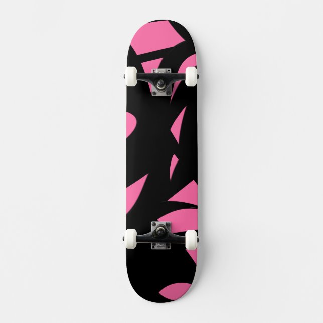 Skateboard Asombroso arte moderno rosa / negro (Anverso)