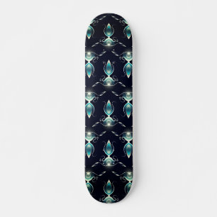 Skateboard Aspecto elegante de gemas azules con luz brillante
