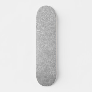 Skateboard Aspecto gris floral Grabado en relieve
