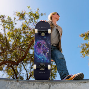 Skateboard Astrología con símbolo Leo