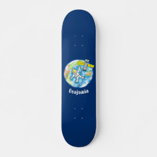 Skateboard Astronauta divertida en el espacio y el personaliz
