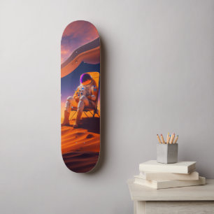 Skateboard Astronauta relajándose en Marte.