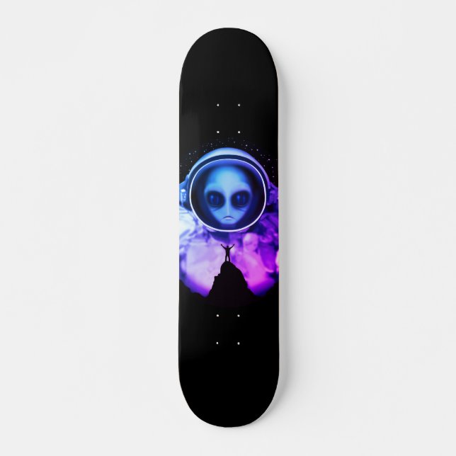 Skateboard Astronauta retro alienígena (Anverso )