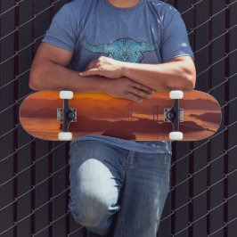 Skateboard Atardecer de niebla en el puente Kurushima Kaikyo