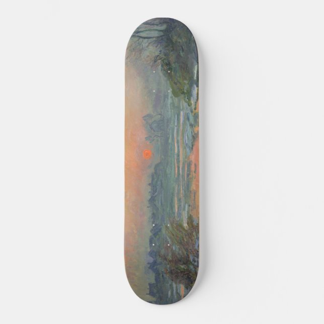 Skateboard Atardecer en el río Sena en invierno (Claude Monet (Anverso)