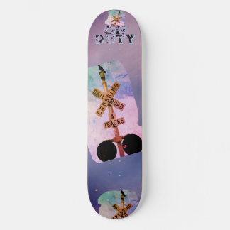 Skateboard Atardecer Retro Cuervo de Servicio Ferroviario