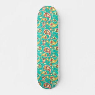 Skateboard Atractivo patrón de cachemira vintage colorido