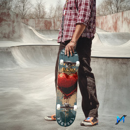 Skateboard Audaz arte pop Corazón y efectos cómicos, graffiti