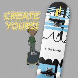 Skateboard Audaz arte pop de nube de historietas