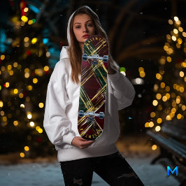 Skateboard Audaz festividad con luces de oro