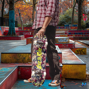 Skateboard Audaz graffiti con el lema "Vivir para andar" amar