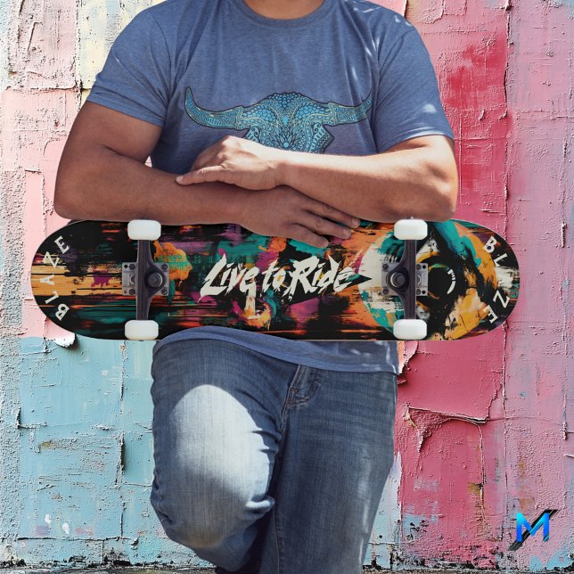 Skateboard Audaz Graffiti de ojos Pop Art - Vivir a Ride Mott (Subido por el creador)