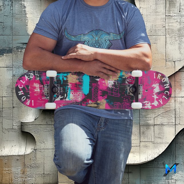 Skateboard Audaz graffiti inspirado en el arte abstracto neón (Subido por el creador)