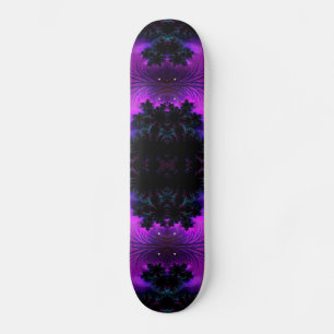 Skateboard Aurora Borealis en resumen fractal a medianoche