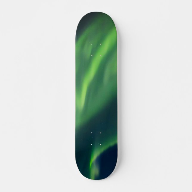 Skateboard Aurora Borealis Norther Ilumina Alaska Sky Green S (Anverso )