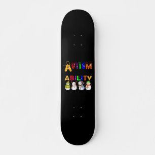 Skateboard Autismo habilidad Snowman conciencia de autismo
