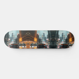 Skateboard Autos de la ciudad de Cyberpunk Skyscrapper