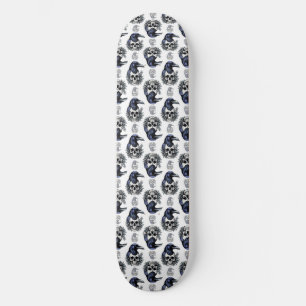 Skateboard Ave negra en el diseño del patrón de Gótico de crá