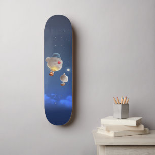 Skateboard Aventura con globo de cielo nocturno
