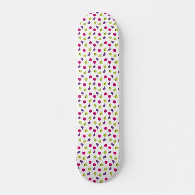 Skateboard Aves alegres y coloridas (Anverso )