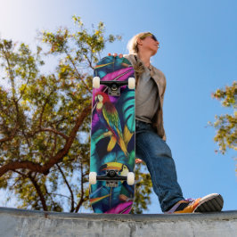 Skateboard Aves Exóticas Jungla Sueños Superficie Sin Costura