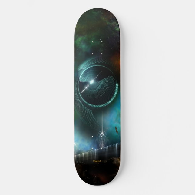 Skateboard Avión De Esquateboard De Arte Fractal Corbius (Anverso)