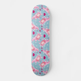 Skateboard Axolotl Love pink 