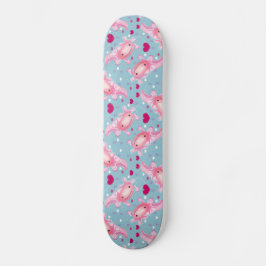 Skateboard Axolotl Love pink 