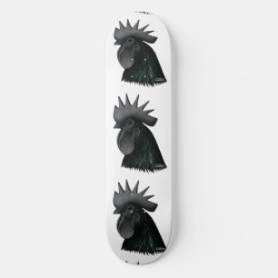 Skateboard Ayam Cemani Rooster Head