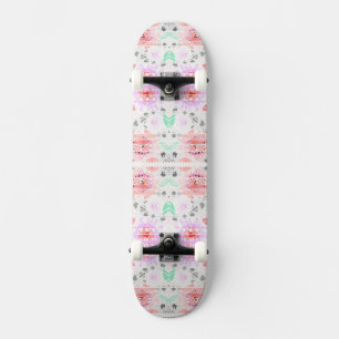 Skateboard Azteca floral pastel colorido lindo