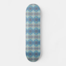 Skateboard Azul azul turquesa de mosaico marroquí