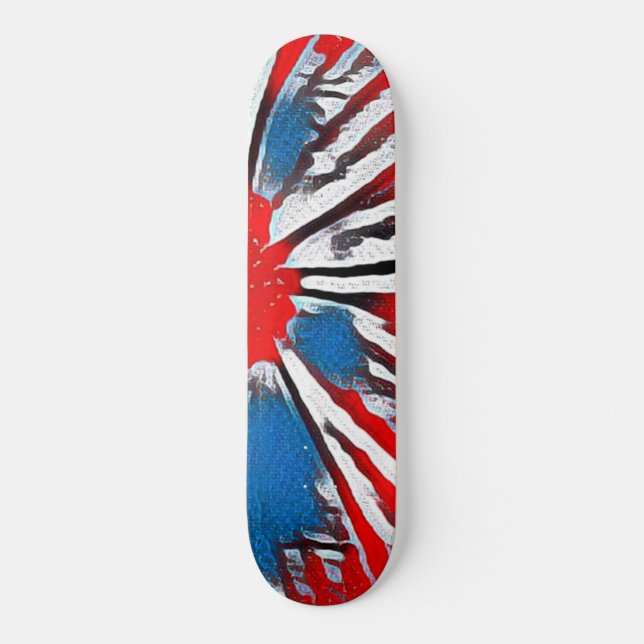 Skateboard Azul blanco rojo (Anverso)
