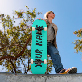 Skateboard Azul cielo neón fluorescente