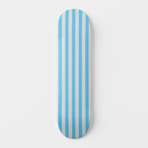 Skateboard Azul cielo y gris claro a rayas verticales