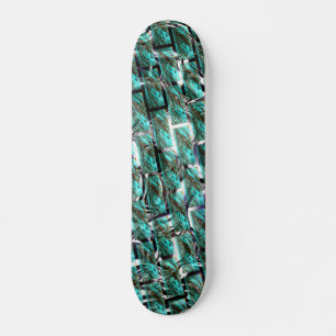 Skateboard Azul claro, burbujas sobre la rejilla o efecto lad