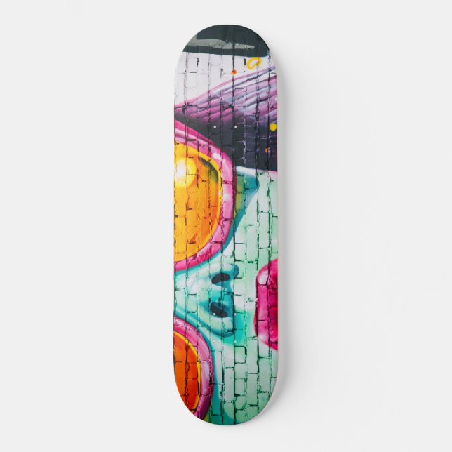 Skateboard azul con cara llena de corazón (Anverso)