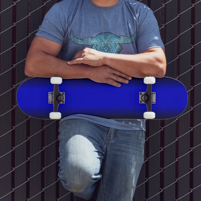 Skateboard Azul eléctrico sólido (Exterior 3)