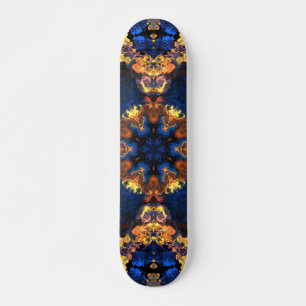 Skateboard Azul hippie y amarillo psicodélico