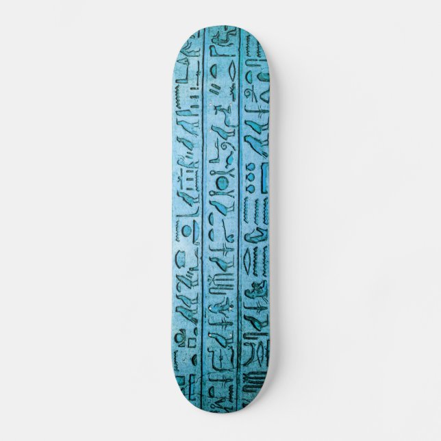 Skateboard Azul jeroglífico egipcio antiguo (Anverso)