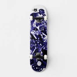 Skateboard Azul negro artístico