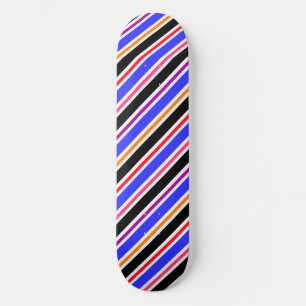 Skateboard Azul Negro Multicolor Colores Rayas