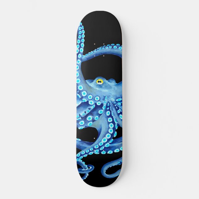 Skateboard Azul Octopus Black (Anverso)