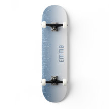 Skateboard azul purpurina con nombre