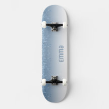Skateboard azul purpurina con nombre
