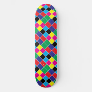 Skateboard azul rojo negro negro magenta cian
